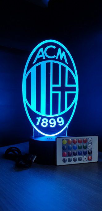 Lampe led 3D AC Milan, serie a, sport, football, équipe, veilleuse