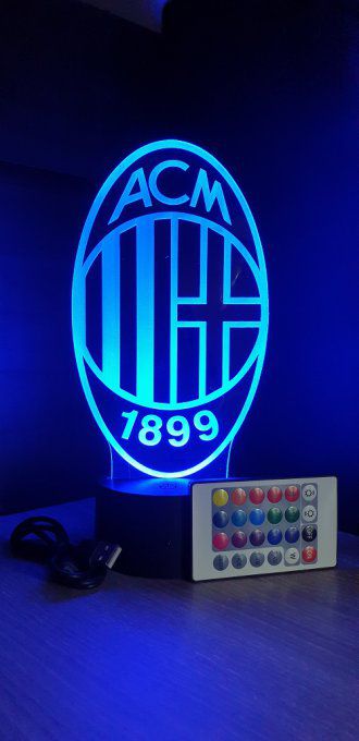 Lampe led 3D AC Milan, serie a, sport, football, équipe, veilleuse