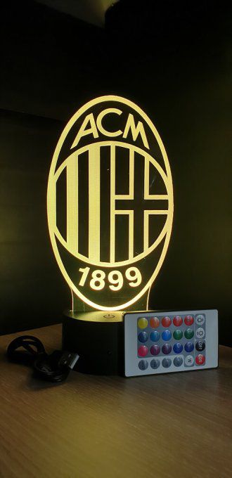 Lampe led 3D AC Milan, serie a, sport, football, équipe, veilleuse