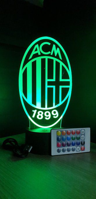 Lampe led 3D AC Milan, serie a, sport, football, équipe, veilleuse