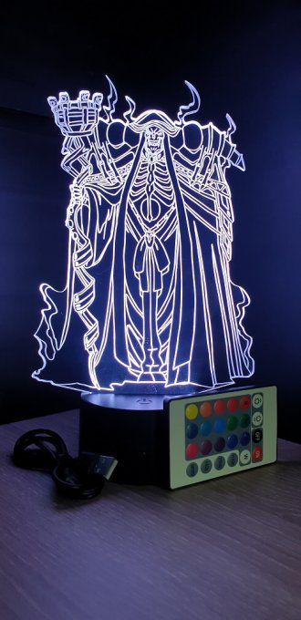 Lampe led 3D Ainz Ooal Gown, Overlord, scan, déco, illusion, chevet