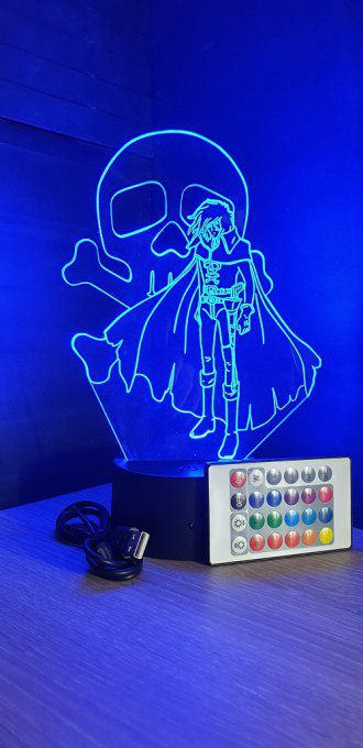 Lampe led 3D Albator, dessin animé, club Dorothée ,veilleuse , idée cadeau, décoration, illusion