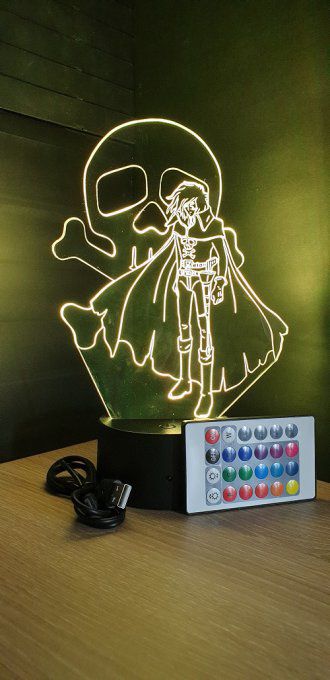 Lampe led 3D Albator, dessin animé, club Dorothée ,veilleuse , idée cadeau, décoration, illusion