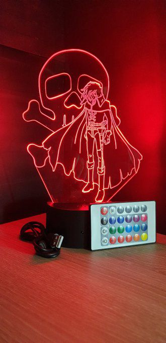 Lampe led 3D Albator, dessin animé, club Dorothée ,veilleuse , idée cadeau, décoration, illusion