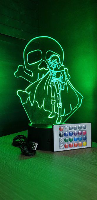 Lampe led 3D Albator, dessin animé, club Dorothée ,veilleuse , idée cadeau, décoration, illusion