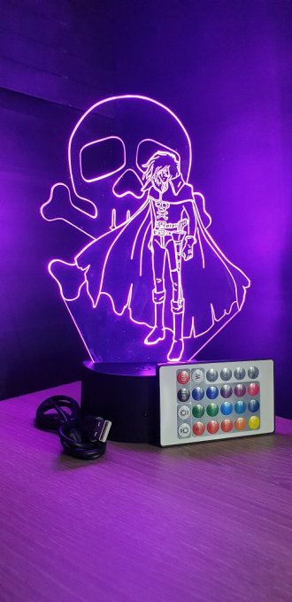 Lampe led 3D Albator, dessin animé, club Dorothée ,veilleuse , idée cadeau, décoration, illusion