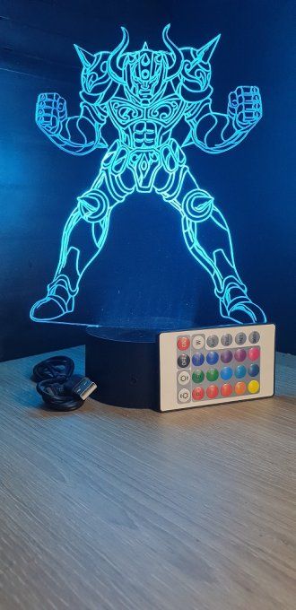 Lampe led 3D Aldébaran, Chevaliers du Zodiaque, illusion, idée cadeau, veilleuse, déco, enfant