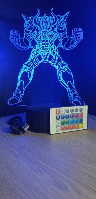 Lampe led 3D Aldébaran, Chevaliers du Zodiaque, illusion, idée cadeau, veilleuse, déco, enfant