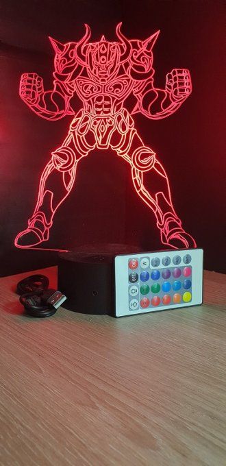 Lampe led 3D Aldébaran, Chevaliers du Zodiaque, illusion, idée cadeau, veilleuse, déco, enfant