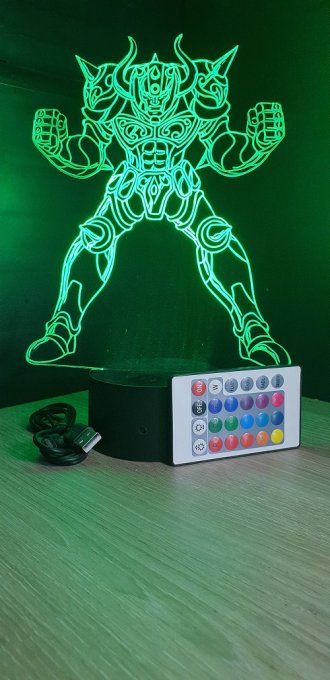 Lampe led 3D Aldébaran, Chevaliers du Zodiaque, illusion, idée cadeau, veilleuse, déco, enfant