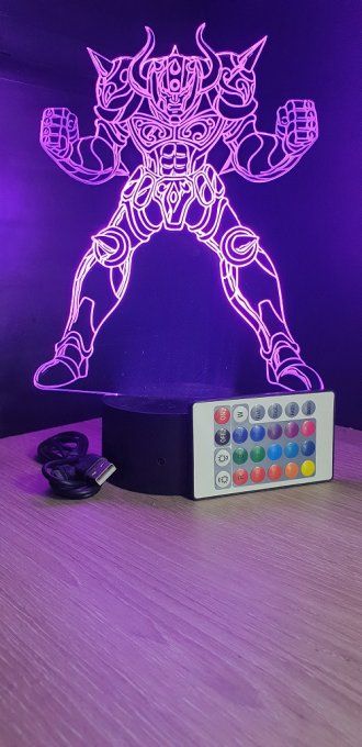 Lampe led 3D Aldébaran, Chevaliers du Zodiaque, illusion, idée cadeau, veilleuse, déco, enfant