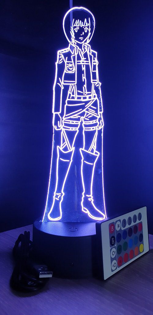 Lampe led 3D Armin, Attaque des Titans, manga, veilleuse, idée cadeau, dessin animé, illusion