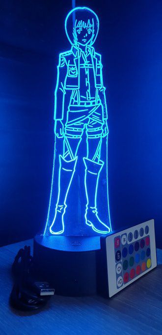 Lampe led 3D Armin, Attaque des Titans, manga, veilleuse, idée cadeau, dessin animé, illusion