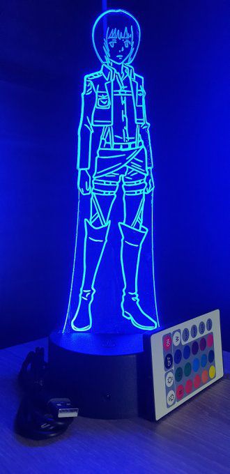 Lampe led 3D Armin, Attaque des Titans, manga, veilleuse, idée cadeau, dessin animé, illusion