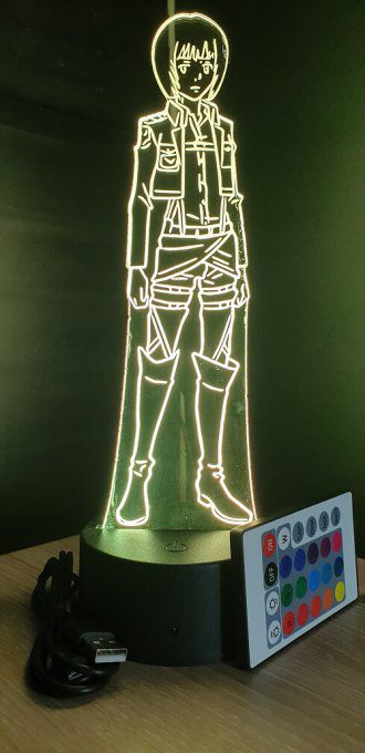 Lampe led 3D Armin, Attaque des Titans, manga, veilleuse, idée cadeau, dessin animé, illusion