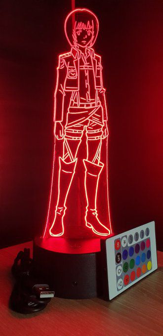 Lampe led 3D Armin, Attaque des Titans, manga, veilleuse, idée cadeau, dessin animé, illusion