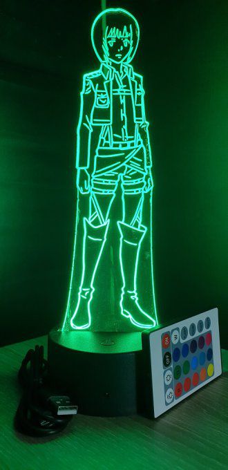 Lampe led 3D Armin, Attaque des Titans, manga, veilleuse, idée cadeau, dessin animé, illusion