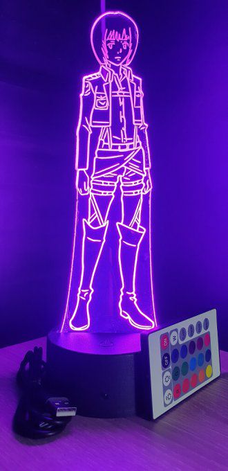 Lampe led 3D Armin, Attaque des Titans, manga, veilleuse, idée cadeau, dessin animé, illusion