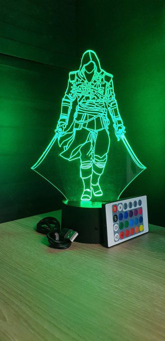 lampe-led-3d-assassin's-creed-2-épées