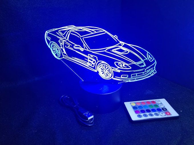 Lampe led 3D Aston Martin, voiture, veilleuse, chevet, cadeau, déco