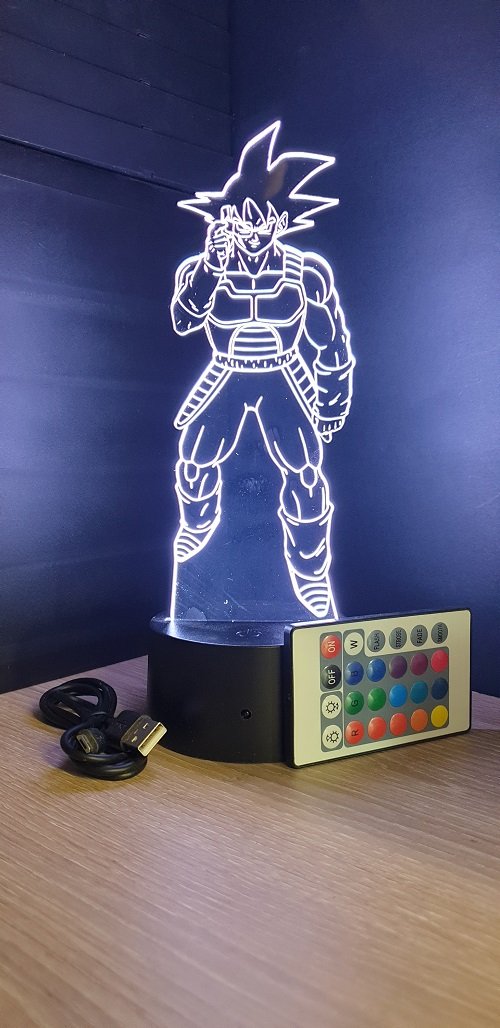 Lampe led 3d Bardock, dragon ball Z, manga, veilleuse, dessin animé