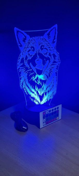 Lampe led 3D Berger Islandais, chien, veilleuse, enfant, chambre