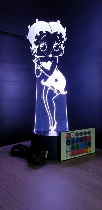 Lampe led 3D Betty Boop, Pin up, dessin animé, veilleuse, déco, chevet