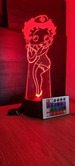 Lampe led 3D Betty Boop, infirmère, dessin animé, veilleuse, chevet