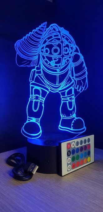 Lampe led 3D Bioshock, console, jeux vidéo, veilleuse, cadeau original, personnalisable, illusion