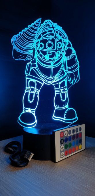 Lampe led 3D Bioshock, console, jeux vidéo, veilleuse, cadeau original, personnalisable, illusion