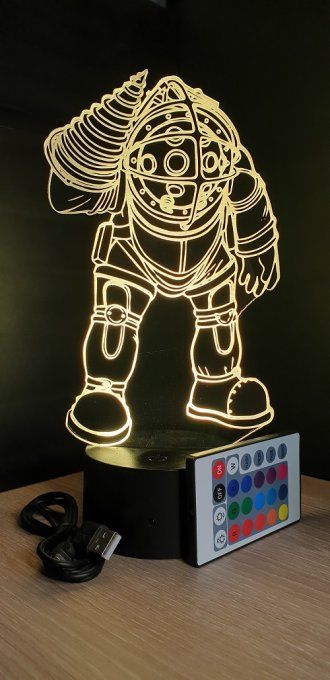 Lampe led 3D Bioshock, console, jeux vidéo, veilleuse, cadeau original