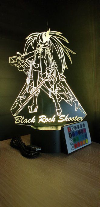 Lampe led 3D Black rock shooter, veilleuse, manga, animés, illusion