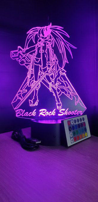 Lampe led 3D Black rock shooter, veilleuse, manga, animés, illusion