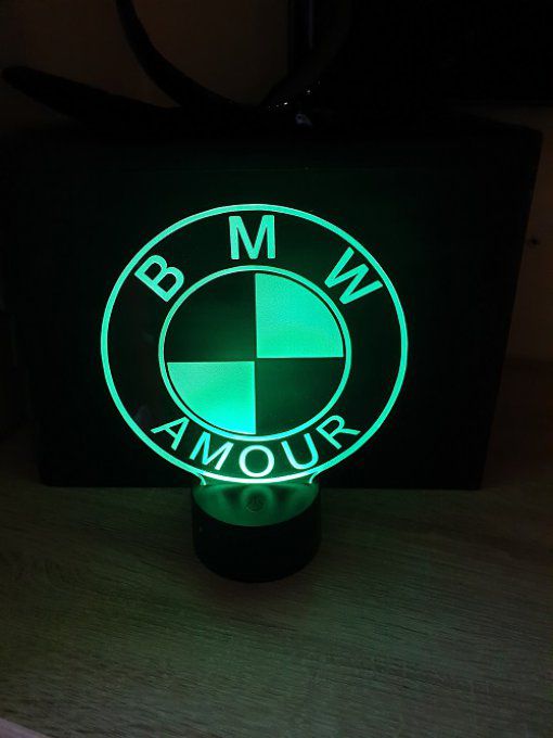 Lampe 3D Logo BMW avec socle au choix ! - LampePhoto