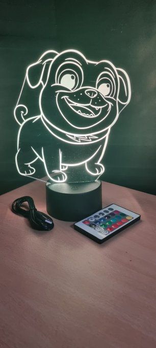 lampe-led-3d-bouldogue-animé