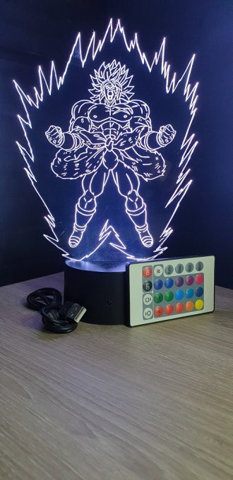 Lampe led 3d Broly, dragon ball, manga, veilleuse, illusion, cadeau