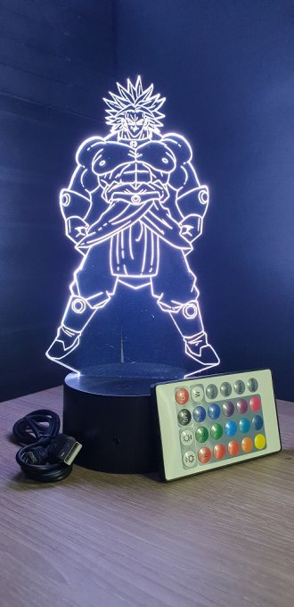 Lampe led 3d Broly, dragon ball, manga, veilleuse, dessin animé, déco, illusion, cadeau, chevet