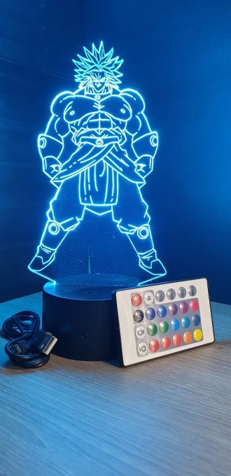 Lampe led 3d Broly, dragon ball, manga, déco, illusion, cadeau, chevet