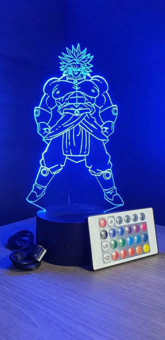 Lampe led 3d Broly, dragon ball, manga, déco, illusion, cadeau, chevet