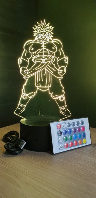 Lampe led 3d Broly, dragon ball, manga, déco, illusion, cadeau, chevet