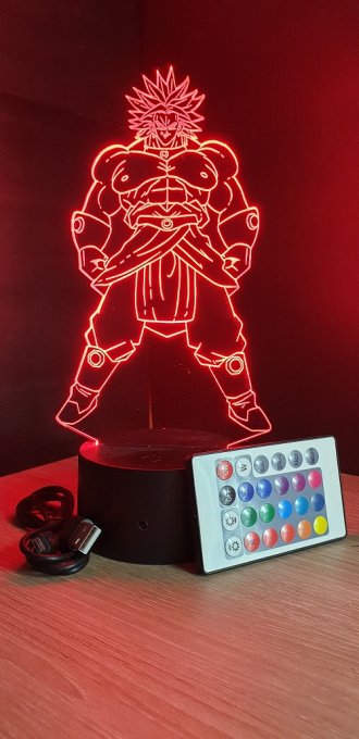 Lampe led 3d Broly, dragon ball, manga, veilleuse, dessin animé, déco, illusion, cadeau, chevet
