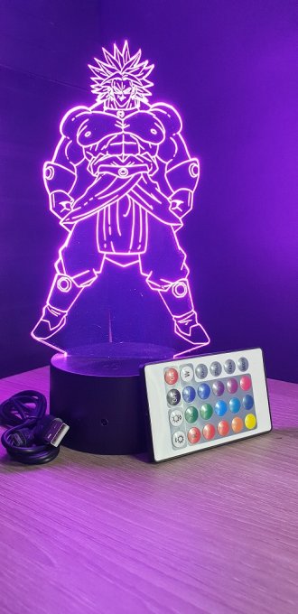 Lampe led 3d Broly, dragon ball, manga, déco, illusion, cadeau, chevet