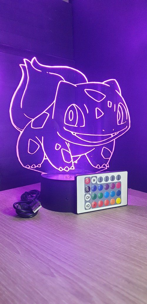 Grav'stylé: Lampe led 3D Evoli, Pokemon, dessin animé, veilleuse, chevet