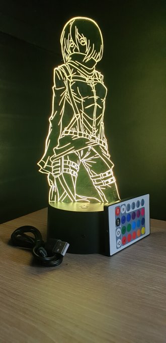 lampe-led-3d-buste-mikasa
