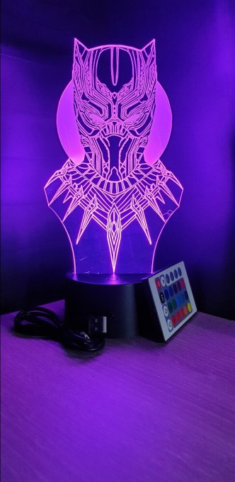 lampe-led-3d-black-panther