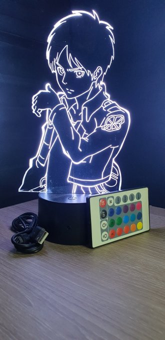 Lampe led 3D Eren, Attaque des Titans, manga, veilleuse, animé, SNK