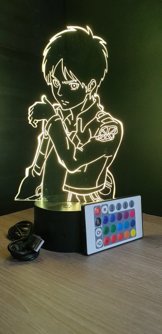 Lampe led 3D Eren, Attaque des Titans, manga, veilleuse, animé, SNK