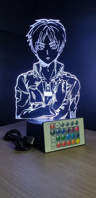 Lampe led 3D Eren, Attaque des Titans, manga, veilleuse, animé, SNK