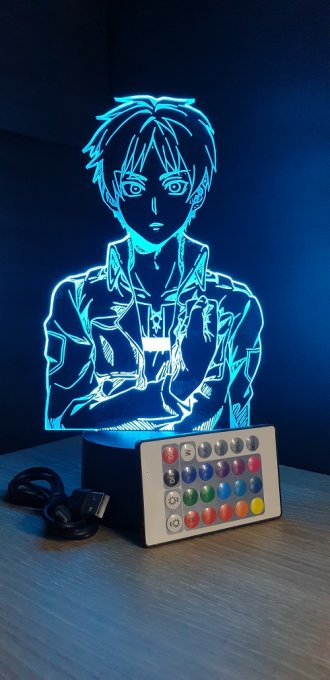 Lampe led 3D Eren, Attaque des Titans, manga, veilleuse, animé, SNK