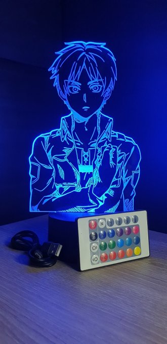 Lampe led 3D Eren, Attaque des Titans, manga, veilleuse, animé, SNK